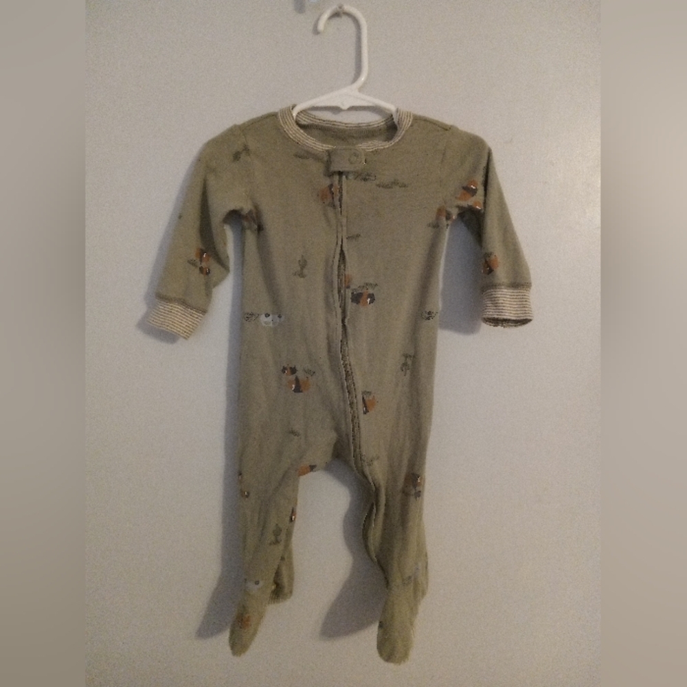 Carter's Cozy Green Kids One Piece Footies 9 M